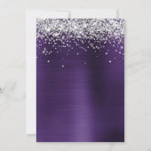 Funkelnd Glitzer Dunkle Violet Ombre Foil Save The Date (Rückseite)