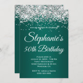 Funkelnd Glitzer Einladung (Vorne/Hinten)