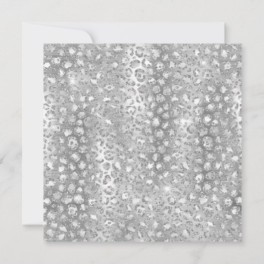 Funkelnd Glitzer Forelle Leopard Printing Geburtst Einladung (Rückseite)