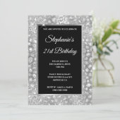 Funkelnd Glitzer Forelle Leopard Printing Geburtst Einladung (Stehend Vorderseite)