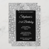 Funkelnd Glitzer Forelle Leopard Printing Geburtst Einladung (Vorne/Hinten)