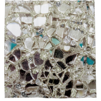 Funkelnd Glitzer, Glas und Spiegel Duschvorhang
