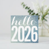 Funkelnd Glitzer Hallo Neues Jahr Feiertagskarte (Stehend Vorderseite)