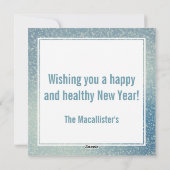 Funkelnd Glitzer Hallo Neues Jahr Feiertagskarte (Rückseite)