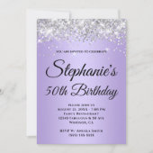Funkelnd Glitzer Lavendel Lila Schicht Einladung (Vorderseite)