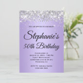 Funkelnd Glitzer Lavendel Lila Schicht Einladung (Stehend Vorderseite)