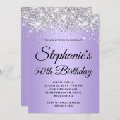 Funkelnd Glitzer Lavendel Lila Schicht Einladung (Vorne/Hinten)