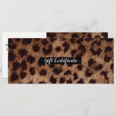 Funkelnd Glitzer Leopard Cheetah Geschenkgutschein Einladung (Vorne/Hinten)