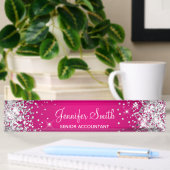 Funkelnd Glitzer mit glänzender Rosa Namensplakette