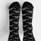 Funkelnd Glitzer Mustache-Muster Monogram Socken (Oben)