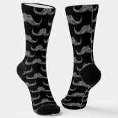 Funkelnd Glitzer Mustache-Muster Monogram Socken (Gewinkelt)