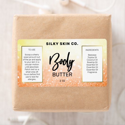 Funkelnd Glitzer Orange-Gelbe Körperpackung (Insitu)