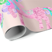 Funkelnd Glitzer Rosa Fairly Blush Pulver Geschenkpapier (Rolleneckpunkt)
