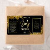 Funkelnd Glitzer Schwarz-Gold-Body-Butter-Etikette (Insitu)