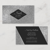 Funkelnd Glitzer Schwarzer Makeup Nails Lash Visitenkarte (Vorne/Hinten)