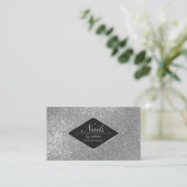 Funkelnd Glitzer Schwarzer Makeup Nails Lash Visitenkarte (Stehend Vorderseite)