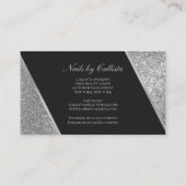 Funkelnd Glitzer Schwarzer Makeup Nails Lash Visitenkarte (Rückseite)
