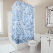 Funkelnd Glitzer Smoky Dusty Blue Abstrakt Modern Duschvorhang (Beispiel)