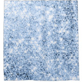Funkelnd Glitzer Smoky Dusty Blue Abstrakt Modern Duschvorhang (Vorderseite)
