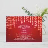funkelnd Glitzer-String leuchtet rotes Brautparty Einladung (Stehend Vorderseite)