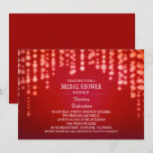 funkelnd Glitzer-String leuchtet rotes Brautparty Einladung (Vorne/Hinten)