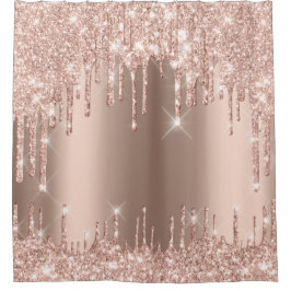 Funkelnd Glitzer Tropfen Rosa Rose Gold Girl Trend Duschvorhang