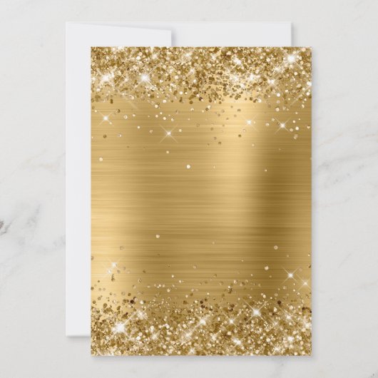 Funkelnd Glitzer und dünner Schwarz 16 Einladung (Rückseite)