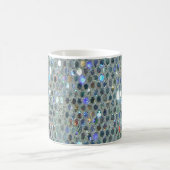 Funkelnd Glitzy Silver Glitzer Bling Kaffeetasse (Mittel)
