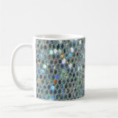 Funkelnd Glitzy Silver Glitzer Bling Kaffeetasse (Links)