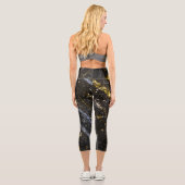Funkelnd Gold abstrakt Capri Leggings (Rückseite)