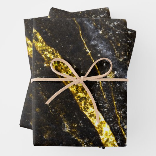 Funkelnd Gold abstrakt Geschenkpapier Set (Beispiel)