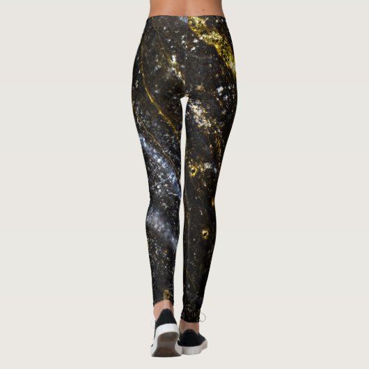 Funkelnd Gold abstrakt Leggings (Rückseite)
