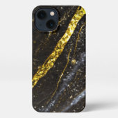 Funkelnd Gold, abstrakter Schuss iPhone Hülle (Rückseite)