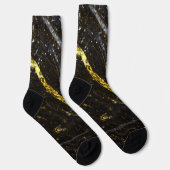 Funkelnd Gold, abstrakter Schuss Socken (Rechts)