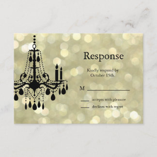 Funkelnd Gold Chandelier UAWG RSVP Karte