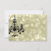 Funkelnd Gold Chandelier UAWG RSVP Karte (Rückseite)