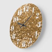 Funkelnd Gold Chunky Glitzer Große Wanduhr (Winkel)