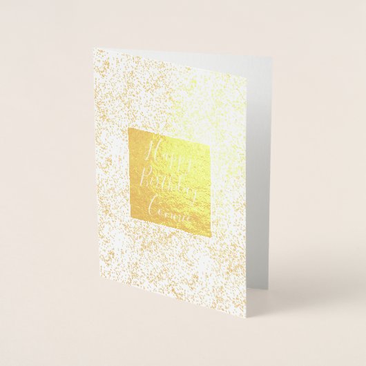 Funkelnd Gold Confetti Birthday Folienkarte (Vorderseite)