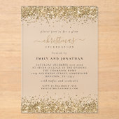 Funkelnd Gold Glitzer Borders Christmas Party Acryleinladungen (Vorderseite)
