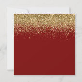 Funkelnd Gold Glitzer Deep Red 21. Geburtstag Einladung (Rückseite)