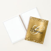 Funkelnd Gold Glitzer Foil Monogramm Zeichnend Notizblock (Innenseite)