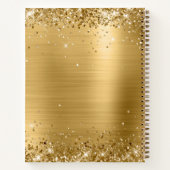 Funkelnd Gold Glitzer Foil Monogramm Zeichnend Notizblock (Rückseite)