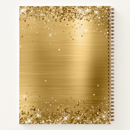 Funkelnd Gold Glitzer Foil Monogramm Zeichnend Notizblock (Rückseite)