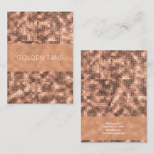 Funkelnd Gold Luxury Sparkle Girly Sequins Visitenkarte (Vorne/Hinten)