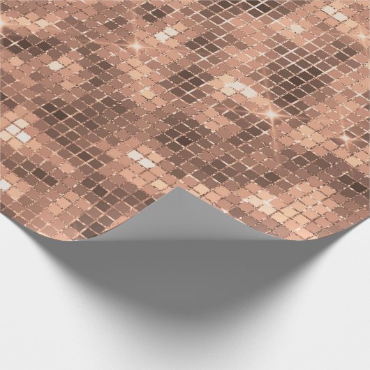 Funkelnd Gold Luxus Sparkle Girly Sequins Party Geschenkpapier (Ecke)