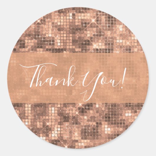 Funkelnd Gold Luxus Sparkle Girly Sequins Party Runder Aufkleber (Vorderseite)