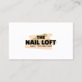 Funkelnd Gold Peach Nail Manicure Nagelkünstlerisc Visitenkarte (Rückseite)