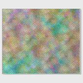 Funkelnd Gold Rainbow Lights Zickzack Muster druck Geschenkpapier (Flach)