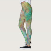 Funkelnd Gold Rainbow Lights Zickzack Muster druck Leggings (Links)