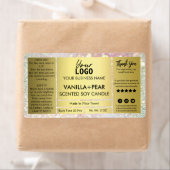 Funkelnd Gold Soy Candle Labels (Insitu)